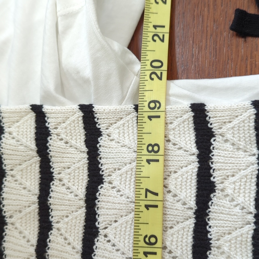 Zara Striped Knit Vest Combination T-Shirt with Side Bows Size Large - Picture 13 of 13